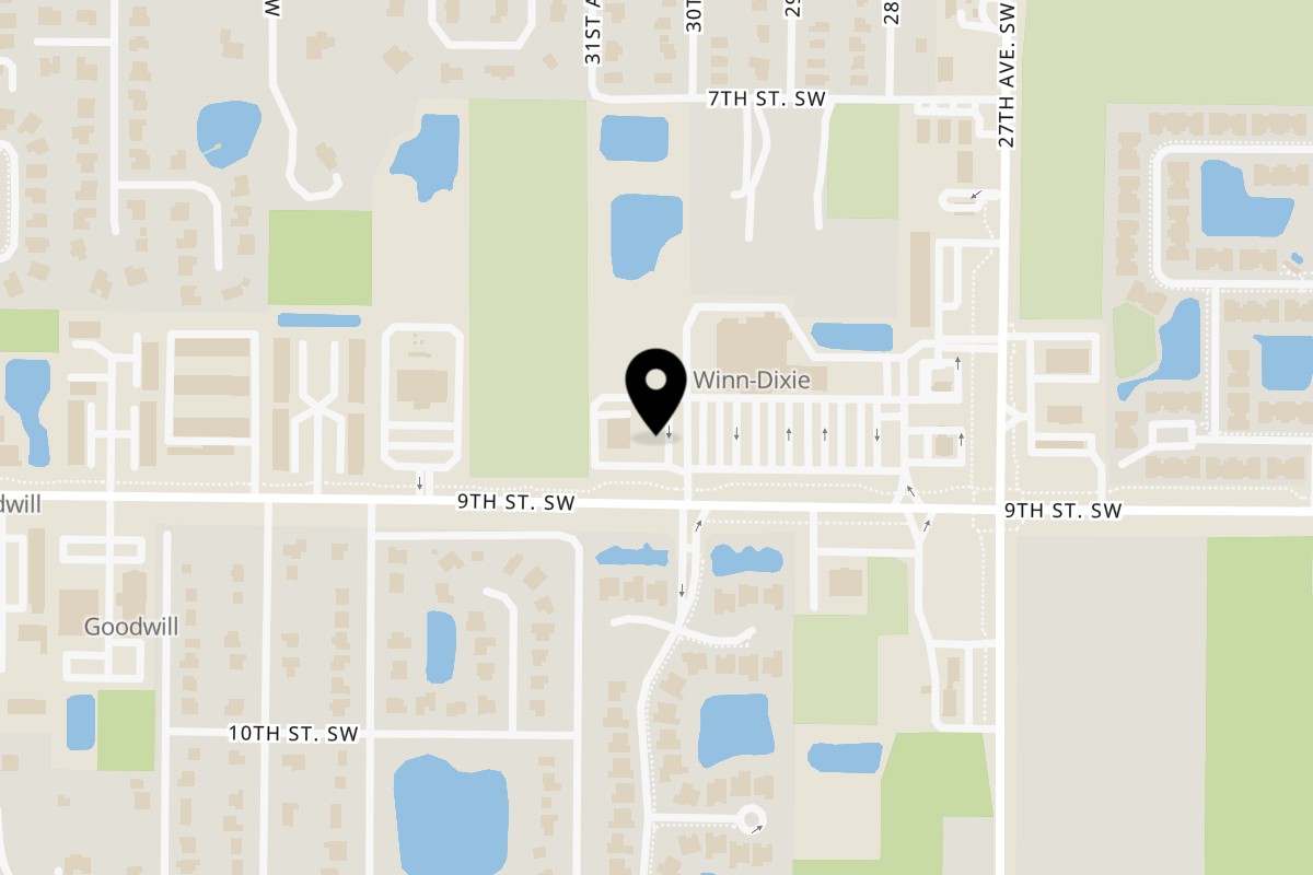 Map showing the location of Vittorio's Pizza on 2980 Oslo Rd in Vero Beach